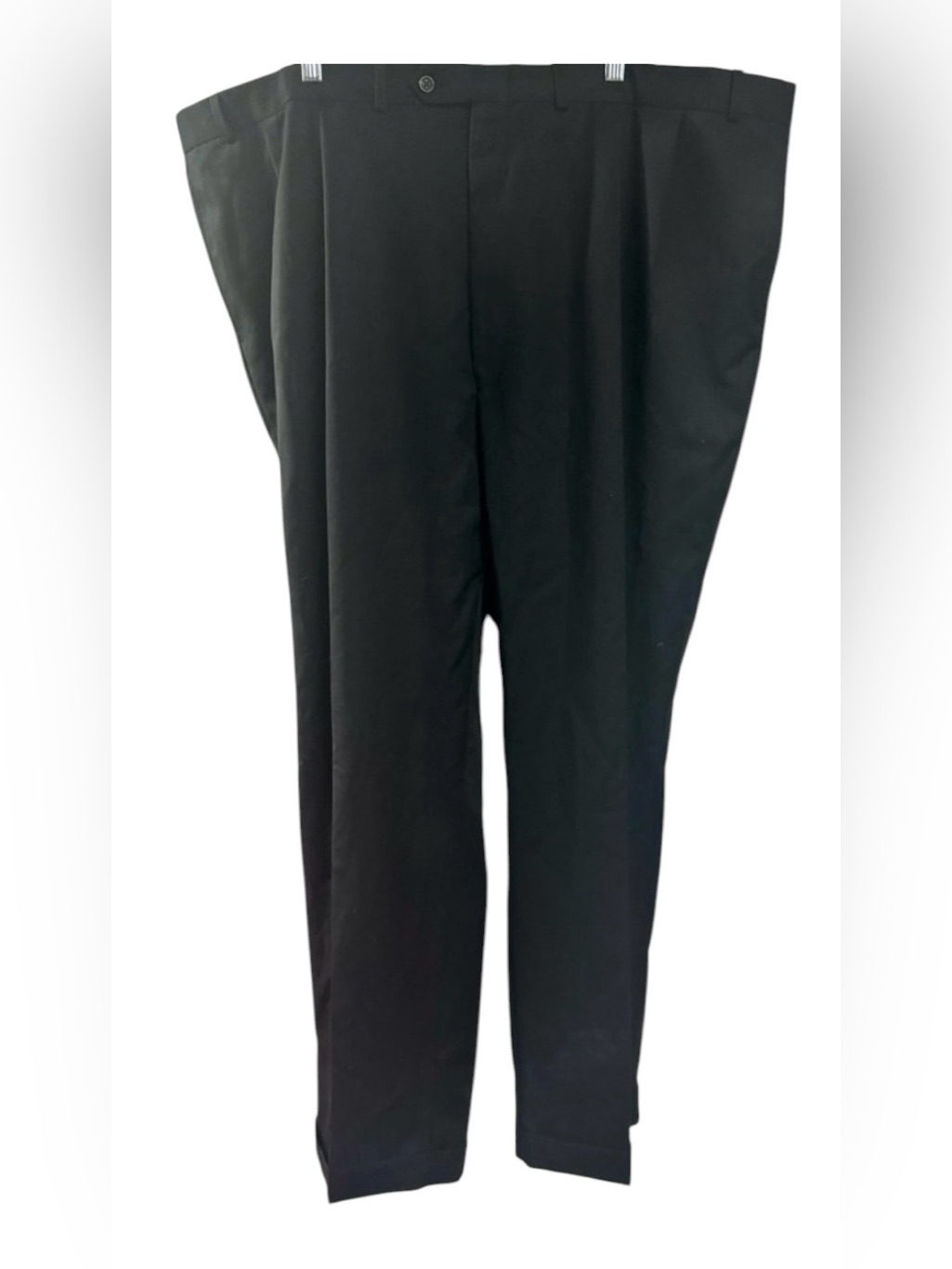Lauren Ralph Mens's Black 100% Wool Dress Pants Pleated Front Cuffed Hem 50x32